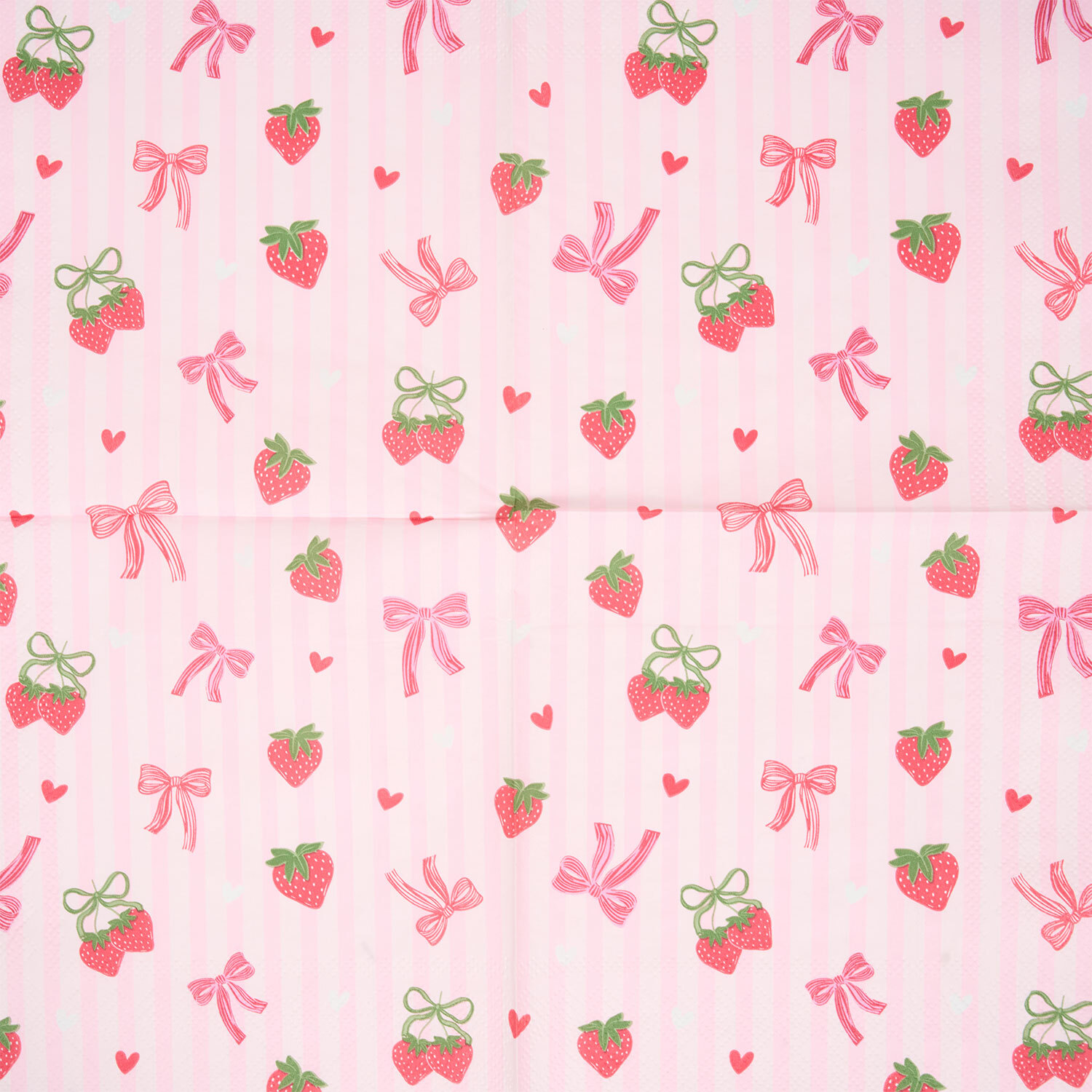 Pack of 16 Strawberry Bow Napkins Pink Image 3
