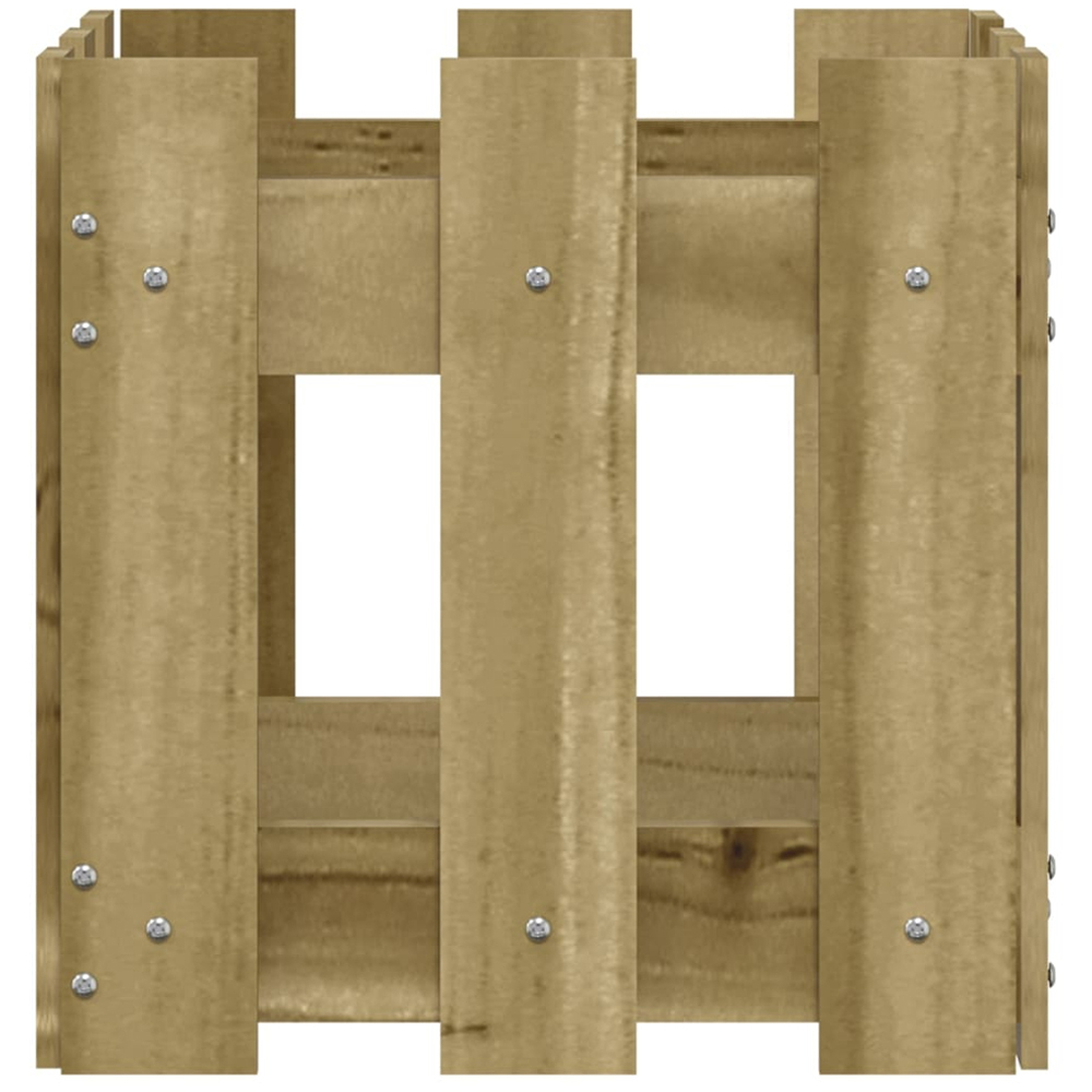vidaXL Natural Impregnated Pine Wood Fence Design Garden Planter 30 x 30 x 30cm Image 4