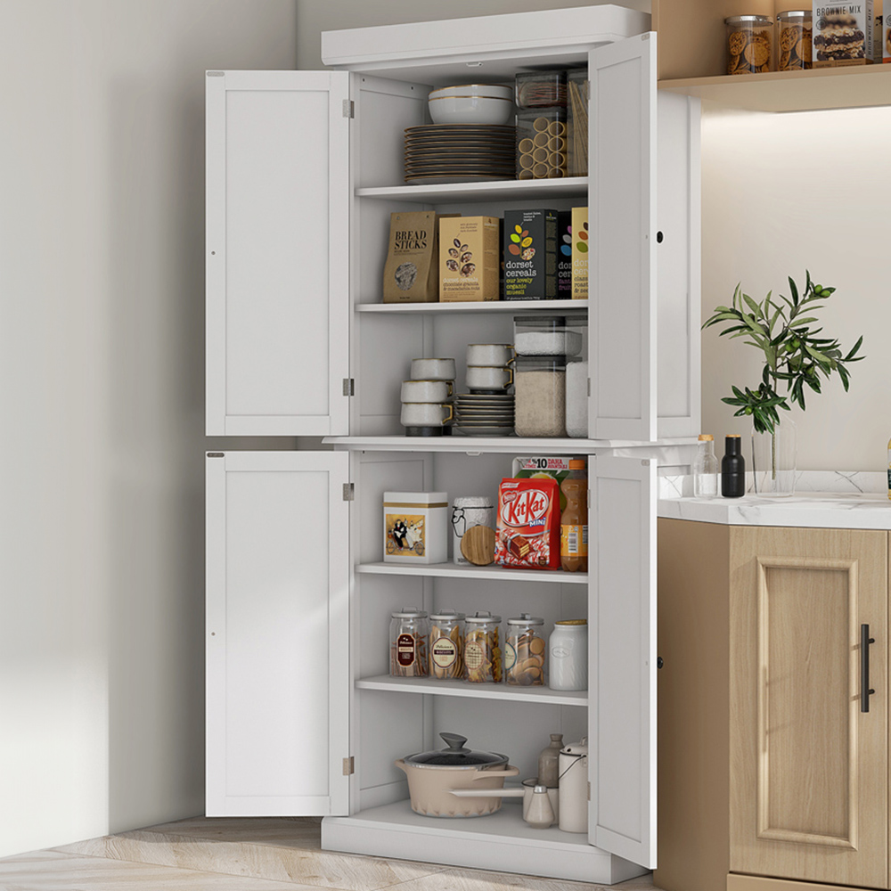 Portland 4 Door White Kitchen Cabinet Image 1