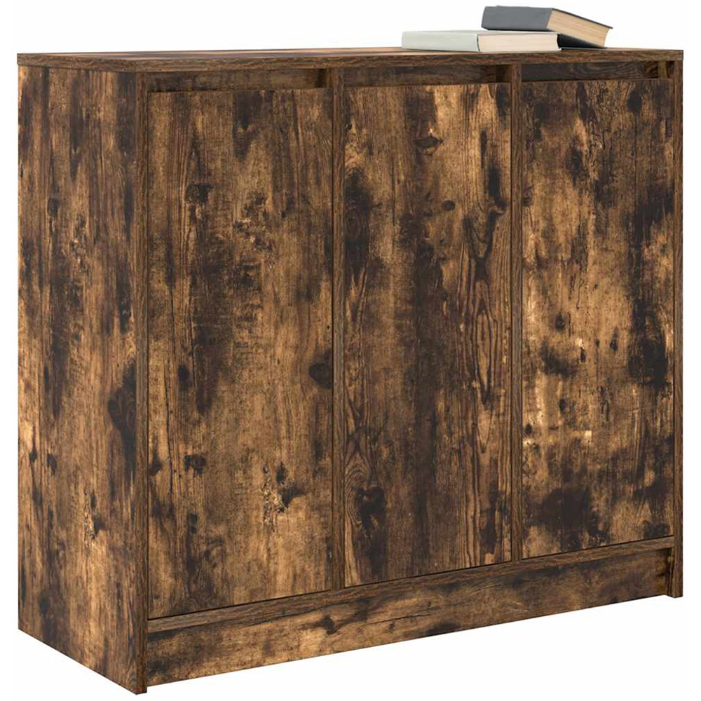 vidaXL 3 Door Smoked Oak Sideboard Image 3