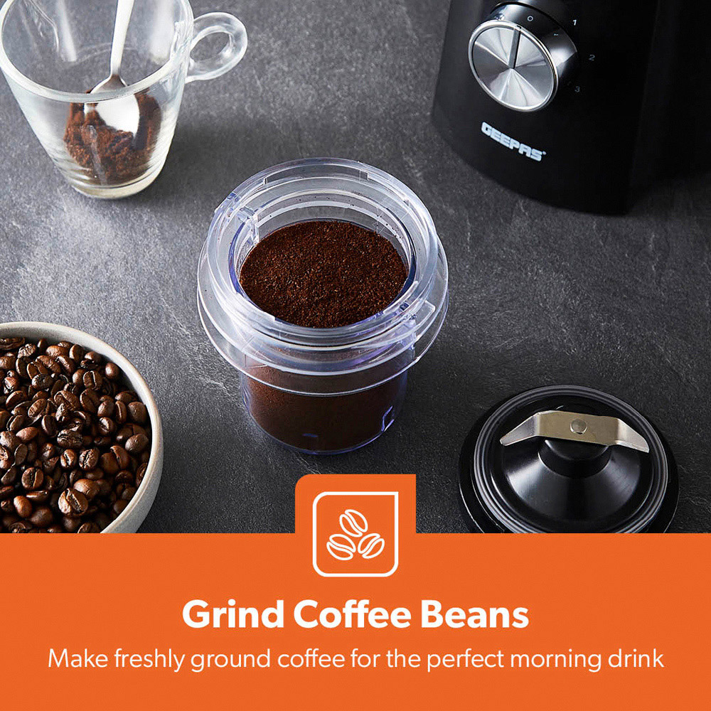 Geepas GSB44118UK-BK Black 1.6L 2-in-1 Food Jug Blender and Mini Coffee Spice Grinder 650W Image 8
