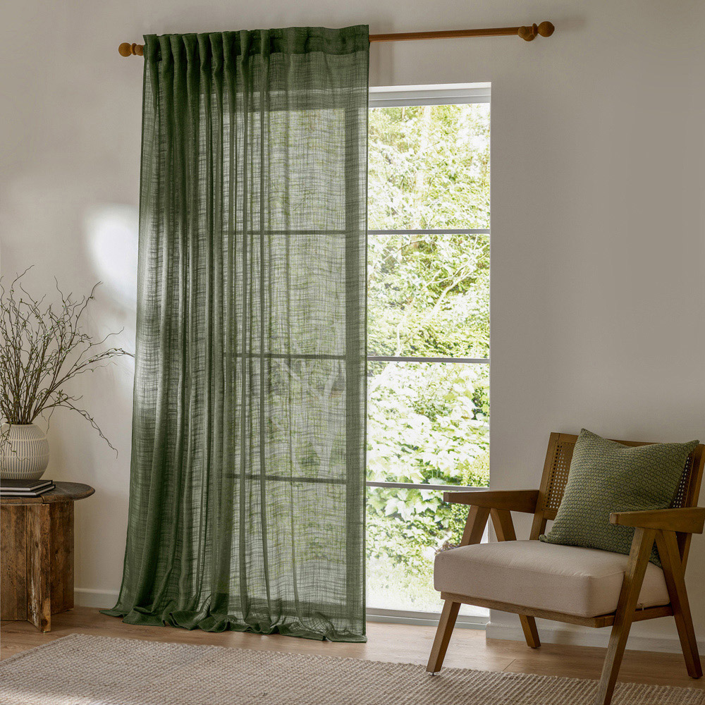 Yard Cirrus Sheer Tab Top Forest Curtain Panel 250 x 290cm Image 7