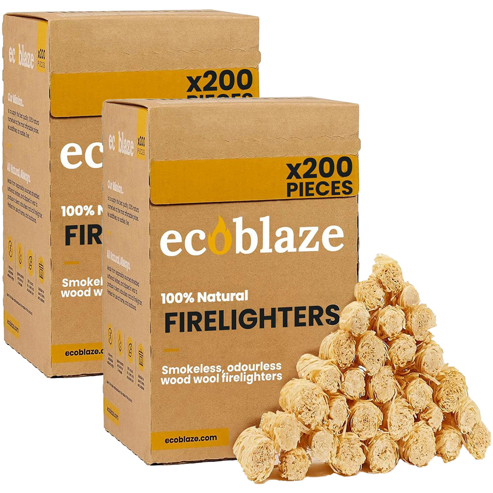 Ecoblaze Natural 200 Firelighters 2 Pack Image 1