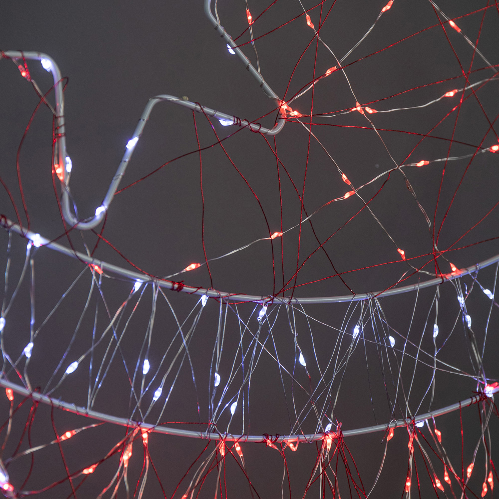Samuel Alexander 240 Red White LED Light-Up Twinkling Christmas Ball Dewdrop Silhouette 52 x 42cm Image 4