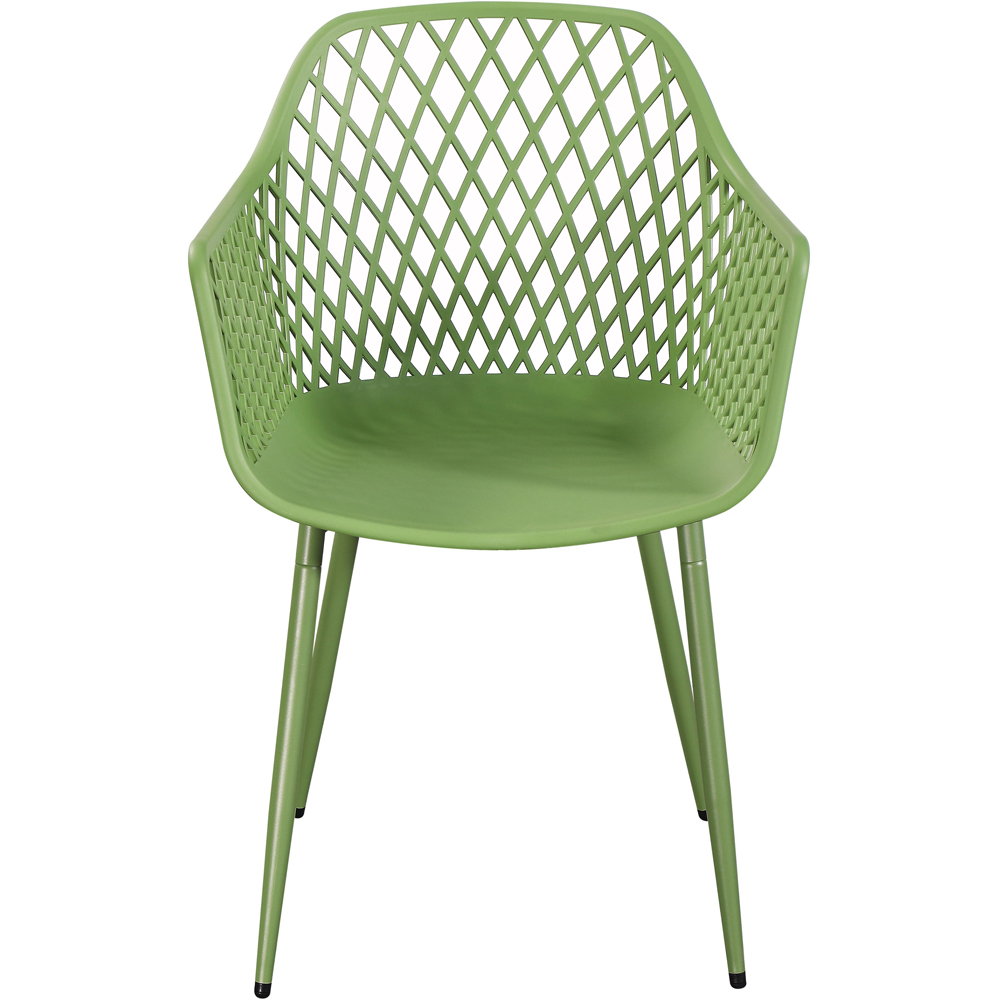 Core Products Set of 2 Moss Green Lattice Back Design Garden Bistro Armchair Image 3