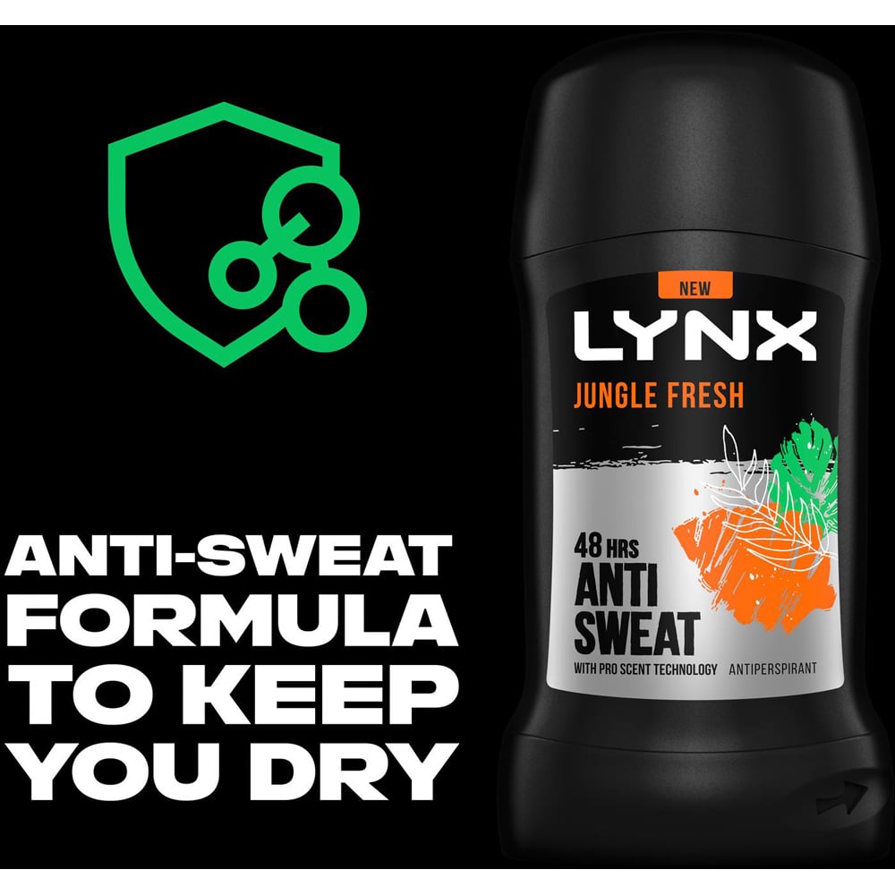 Lynx Jungle Fresh 48H Odour Protection Anti-Perspirant Deodorant Stick 50ml 18 Pack Image 4