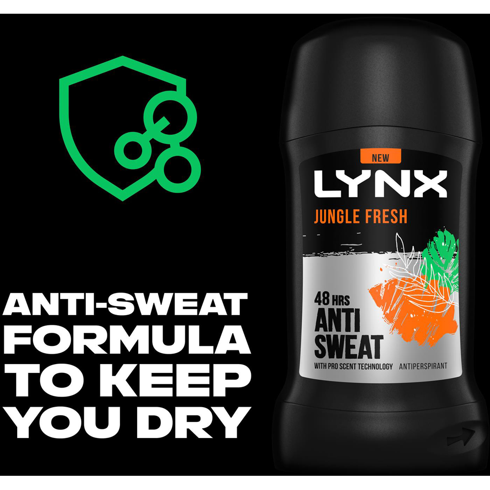 Lynx Jungle Fresh 48H Odour Protection Anti-Perspirant Deodorant Stick 50ml 30 Pack Image 4