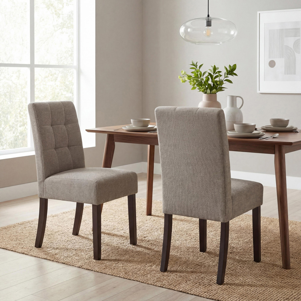 Portland Harlow Mocha Weave Natural Legs Waffle Back Dining Chair Image 8