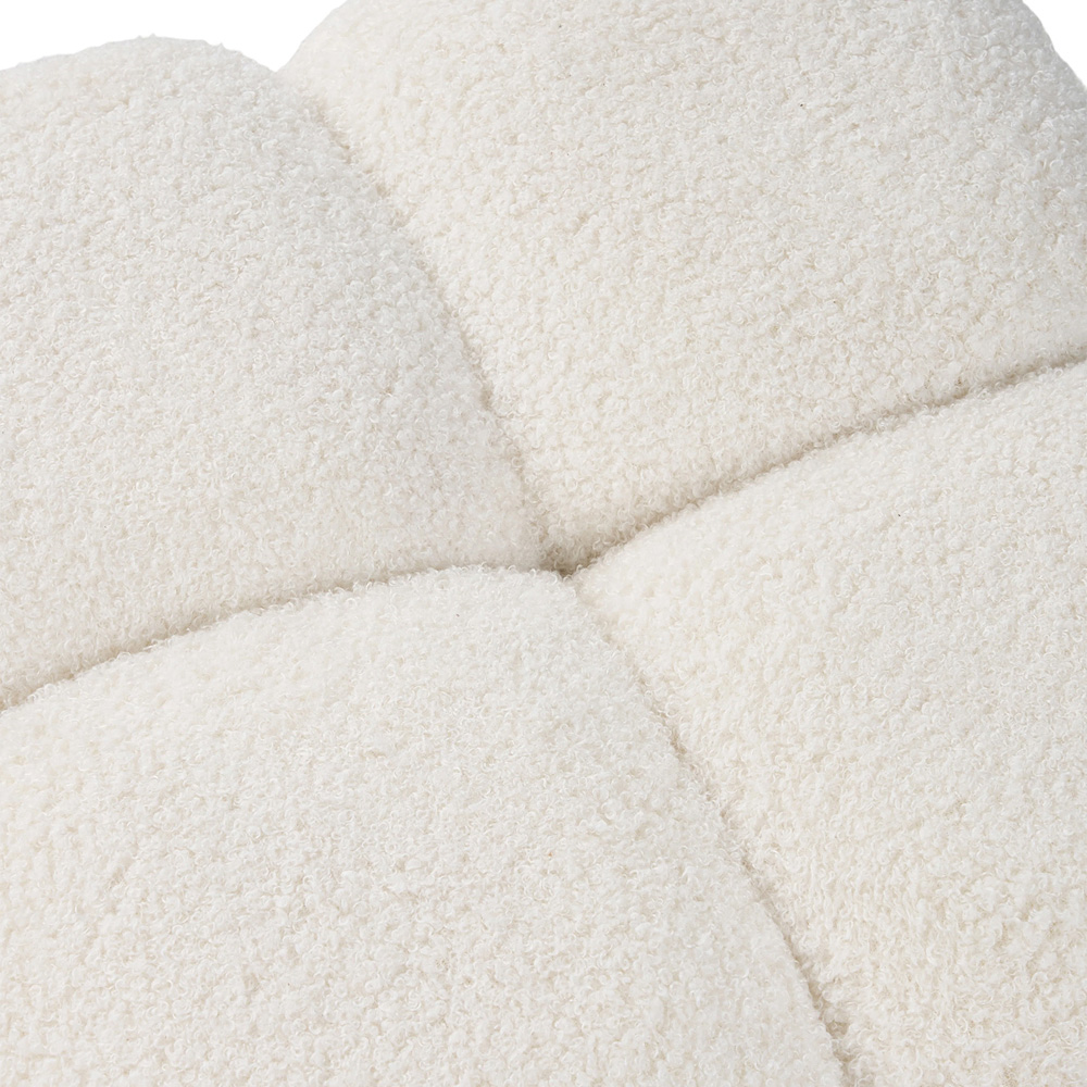 Living and Home White Teddy Fleece Segmented Storage Ottoman with Lift-Up Lid Image 4