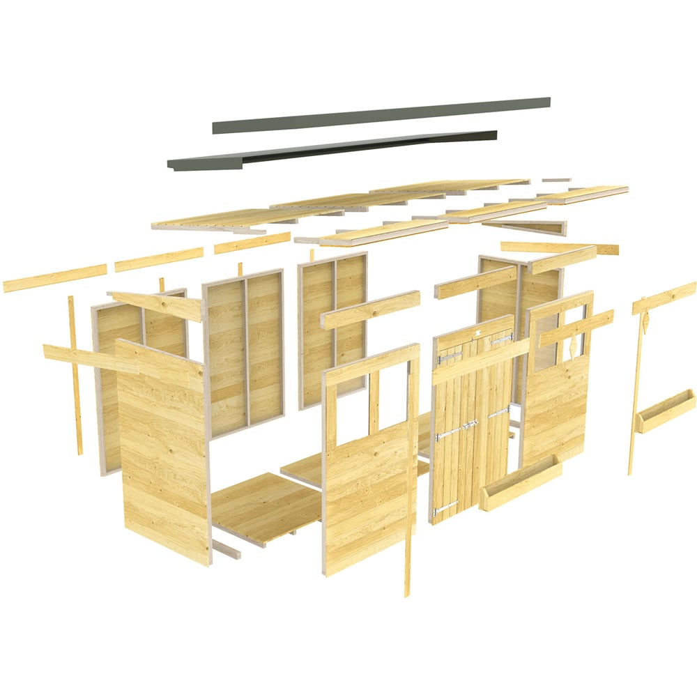 DIY Sheds 20 x 6ft Tongue and Groove Timber Pent Summer Garden Shed Image 3