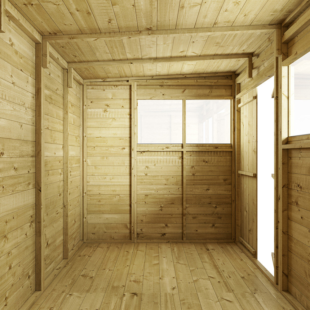 StoreMore 4 x 6ft Double Door Tongue and Groove Pent Shed with Window Image 3