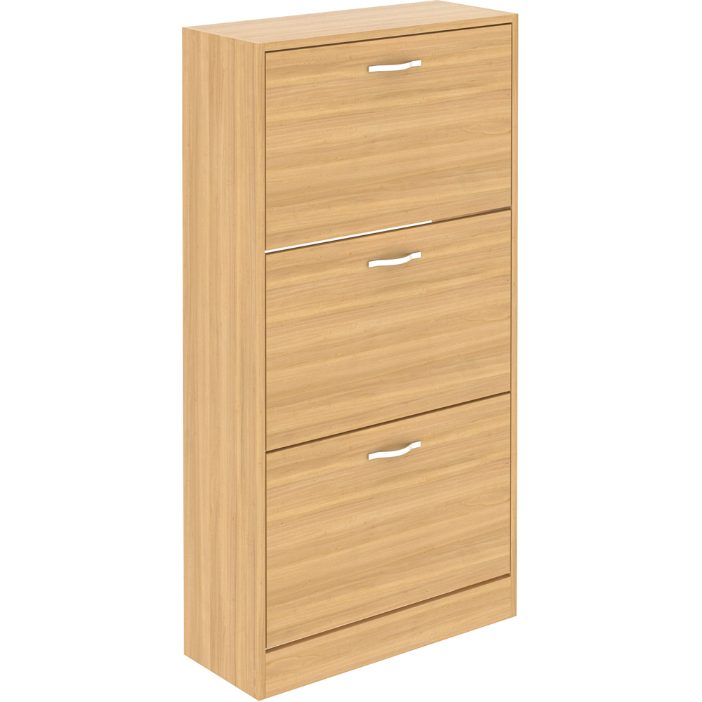 Vida Designs Pine Effect 3 Drawer Shoe Cabinet Image 2