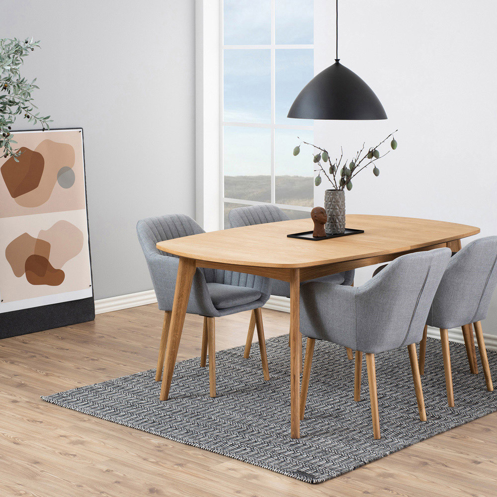 Florence Marte 6 Seater Extendable Dining Table Oak Image 8