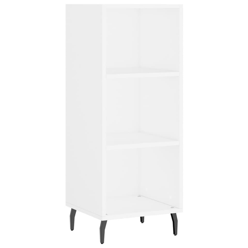 vidaXL Single Door 3 Shelf White Highboard Image 7