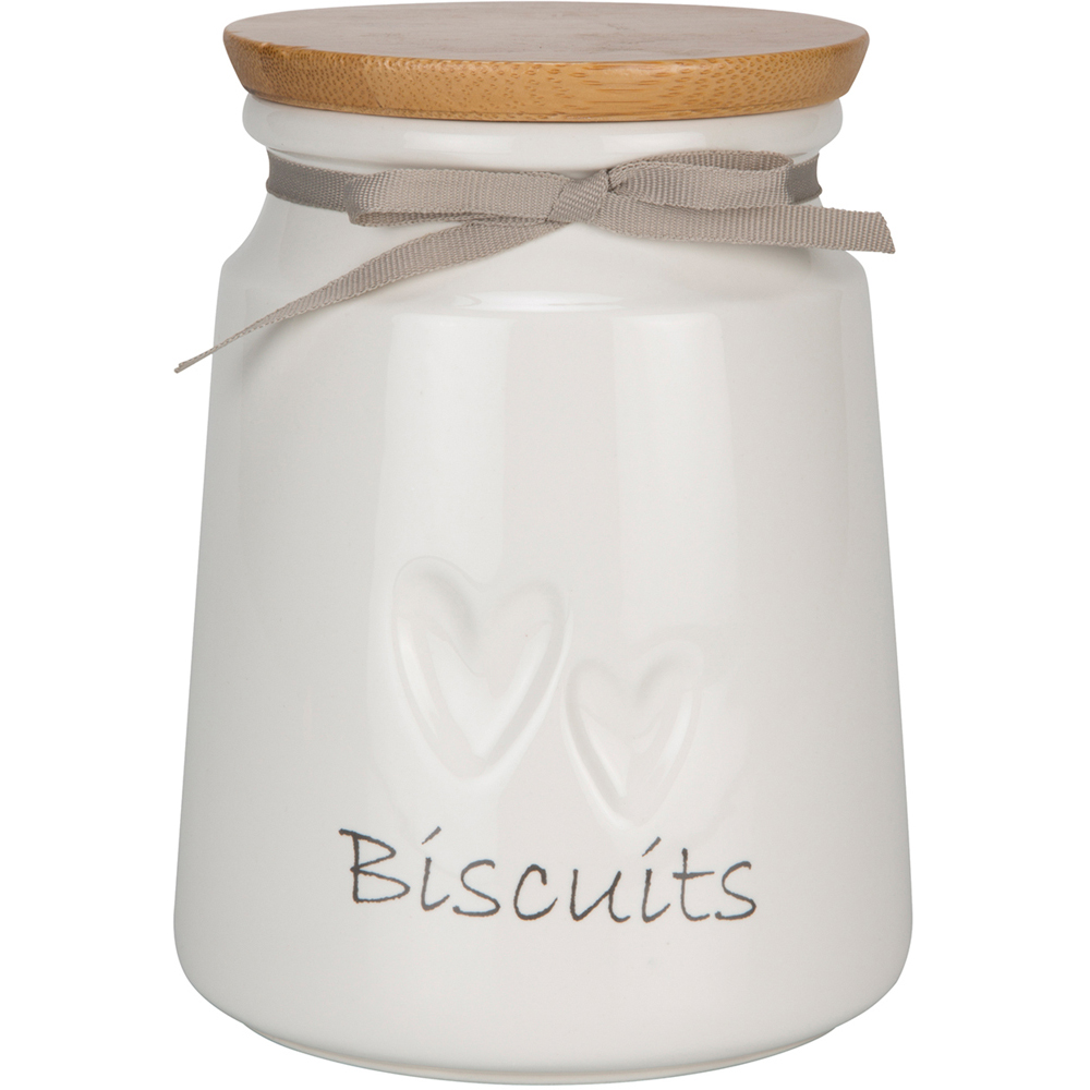 Debossed Heart Biscuit Canister Image