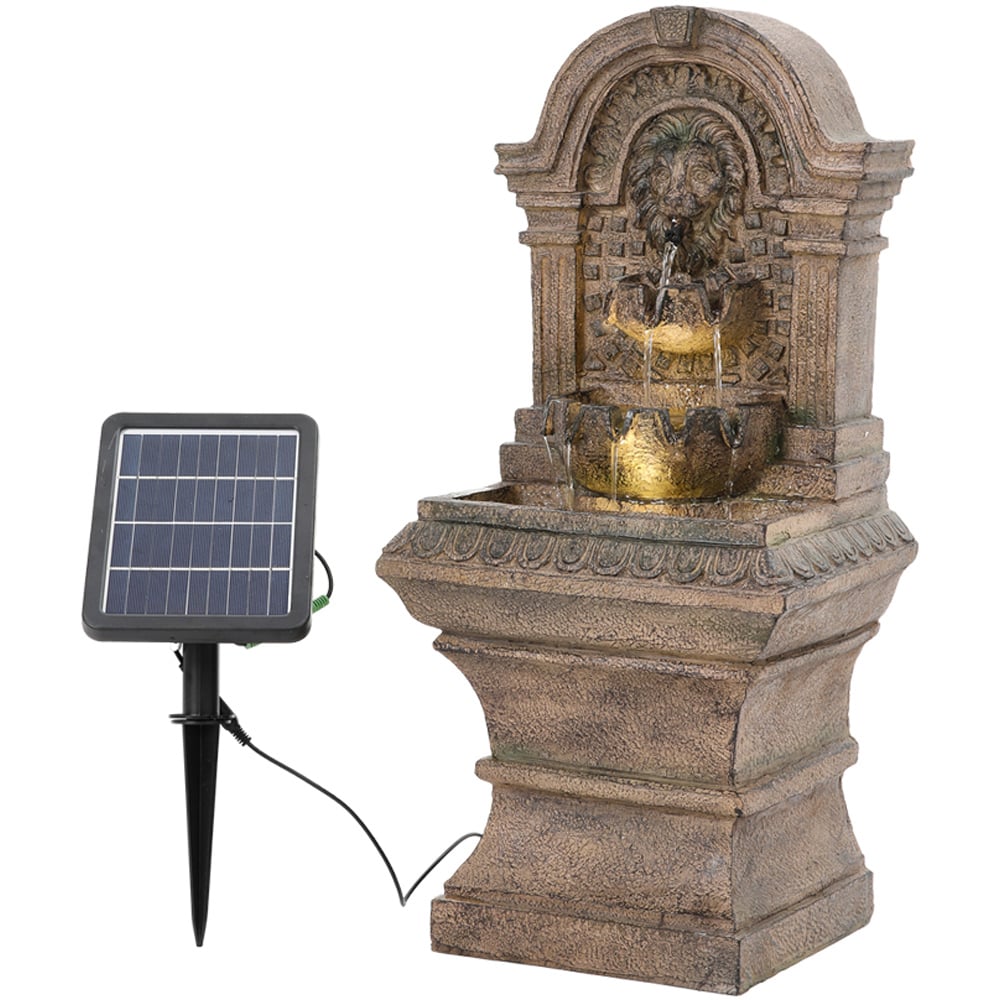 Living and Home Solar Powered European Style Outdoor Waterfall Fountain Image 1