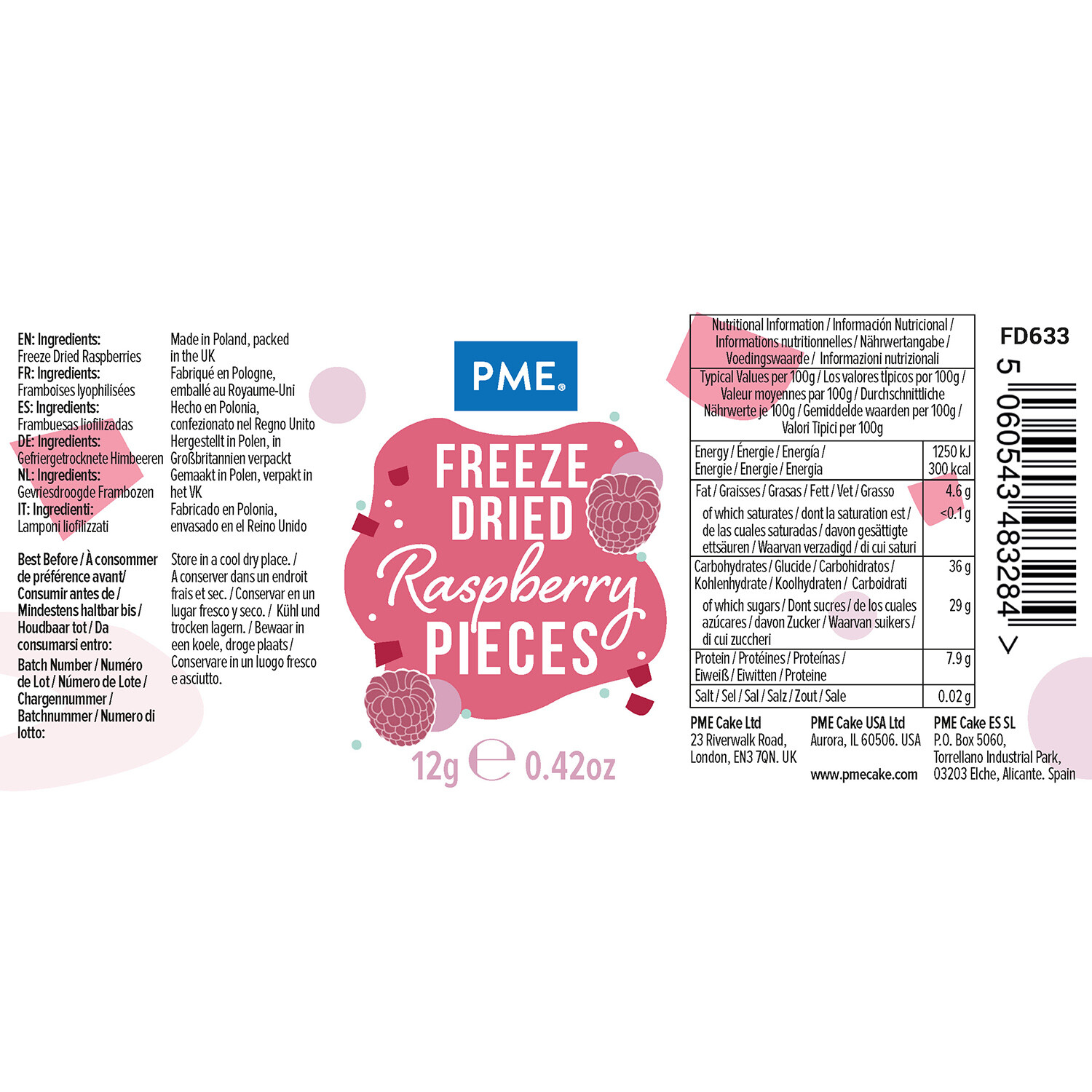 PME Freeze Dried Raspberry Pieces Image 5