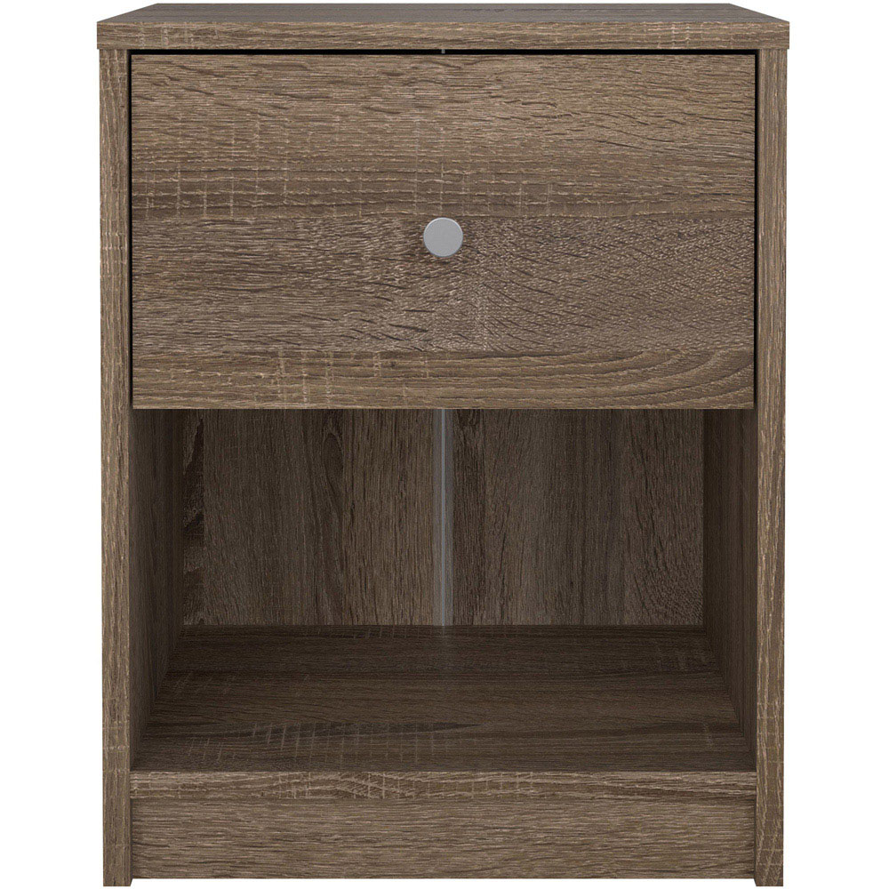 Furniture To Go May Single Drawer Truffle Oak Bedside Table Image 4