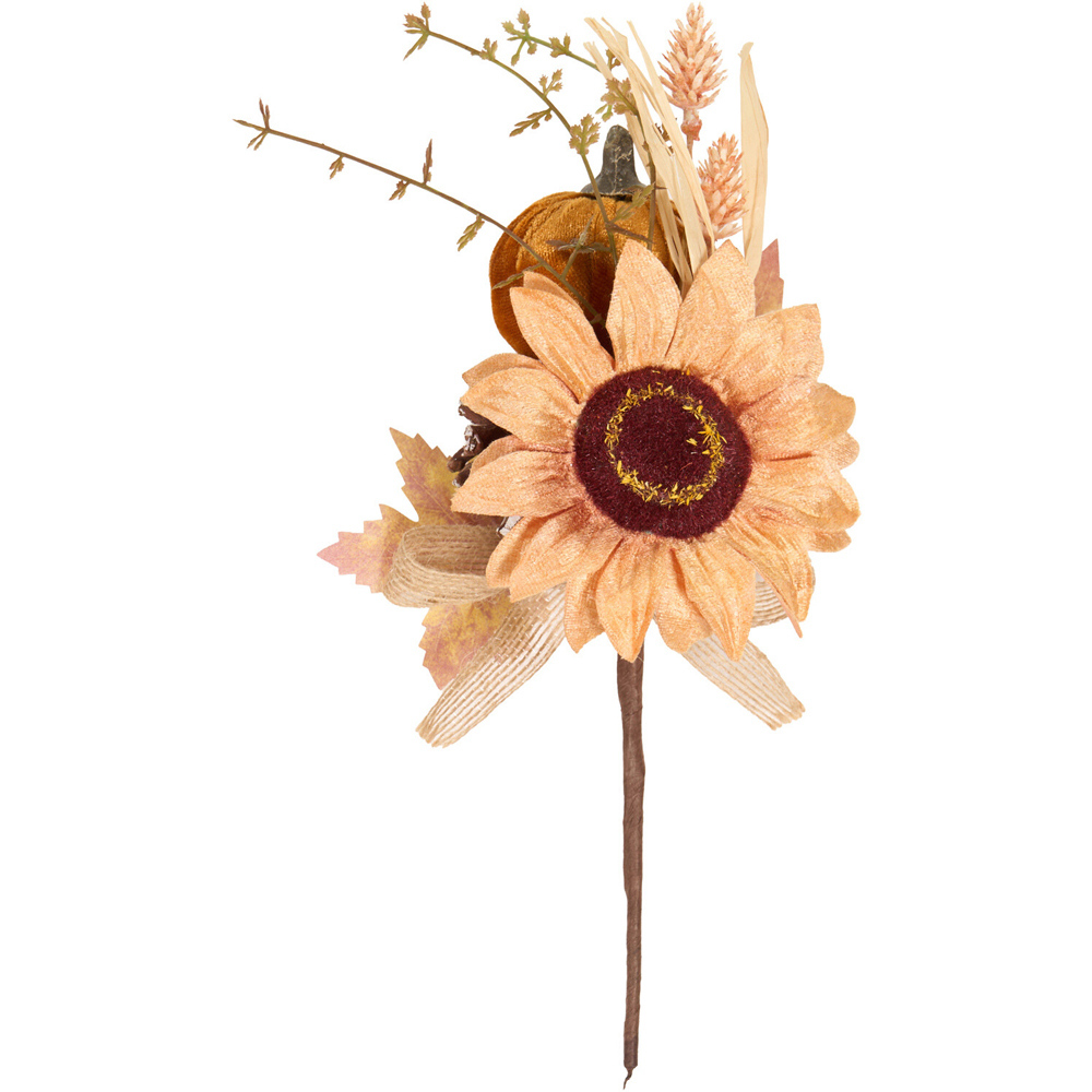 Small Sunflower Autumnal Pick Orange Image 1