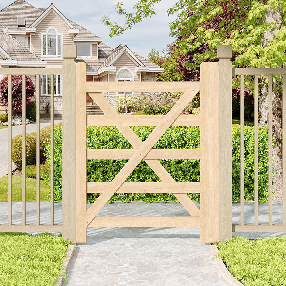 Living and Home Wooden Garden Gate 3.9 x 2.9ft Image 6