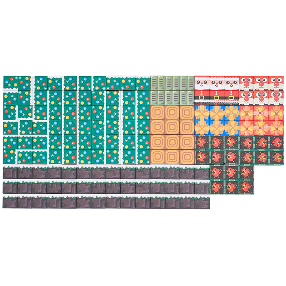 H&O Direct 162 Piece Merry Christmas Magnetic Building Block Cube Set Image 2