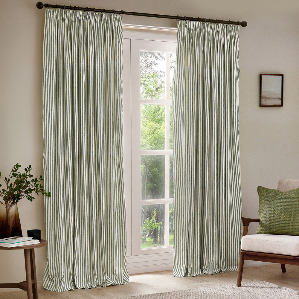 Yard Hebden Forest Cotton Blackout Pencil Pleat Curtains 229 x 229cm Image 1