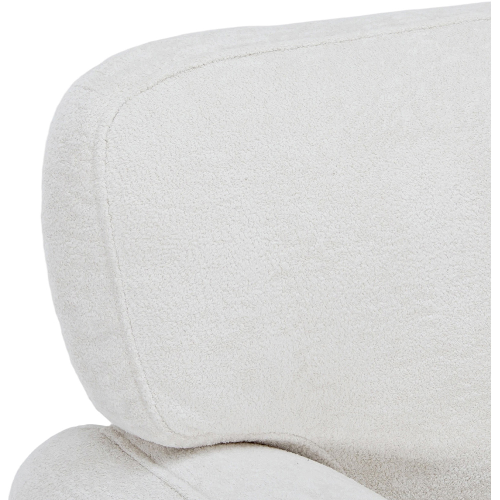 Living and Home White Chenille Upholstered Armchair with Footstool Image 6