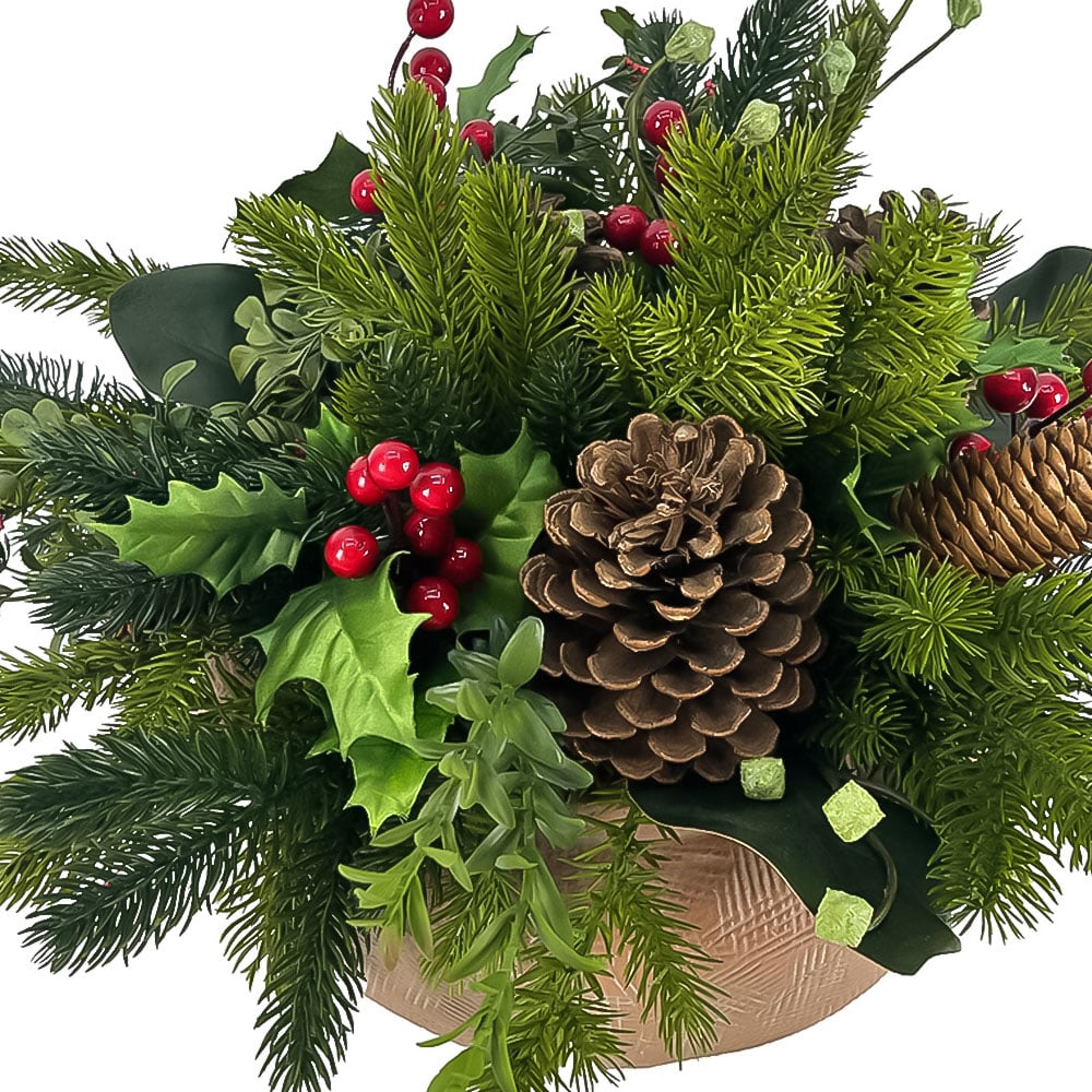 Traditional Potted Holly and BerryGreen Image 2