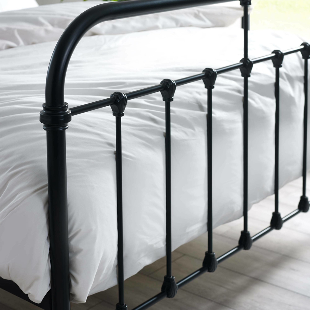 Julian Bowen Logan Double Black Satin Metal Bed Frame Image 5