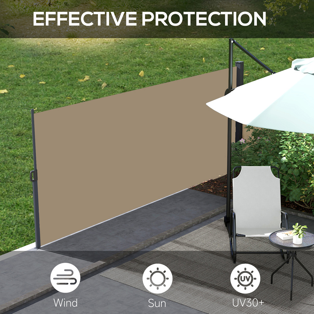 Outsunny Khaki Retractable Side Awning 4 x 1.8m Image 5