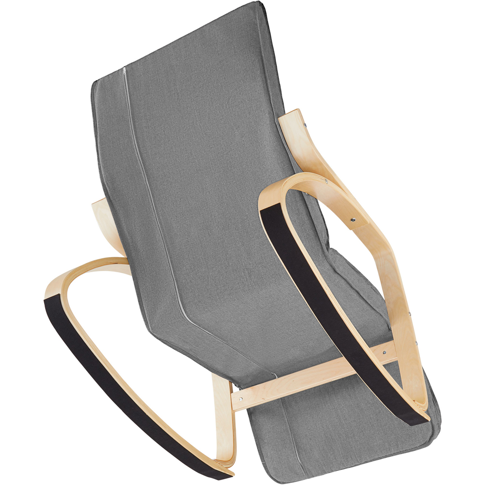 tectake Onda Light Grey Rocking Chair with Adjustable Footrest Image 4