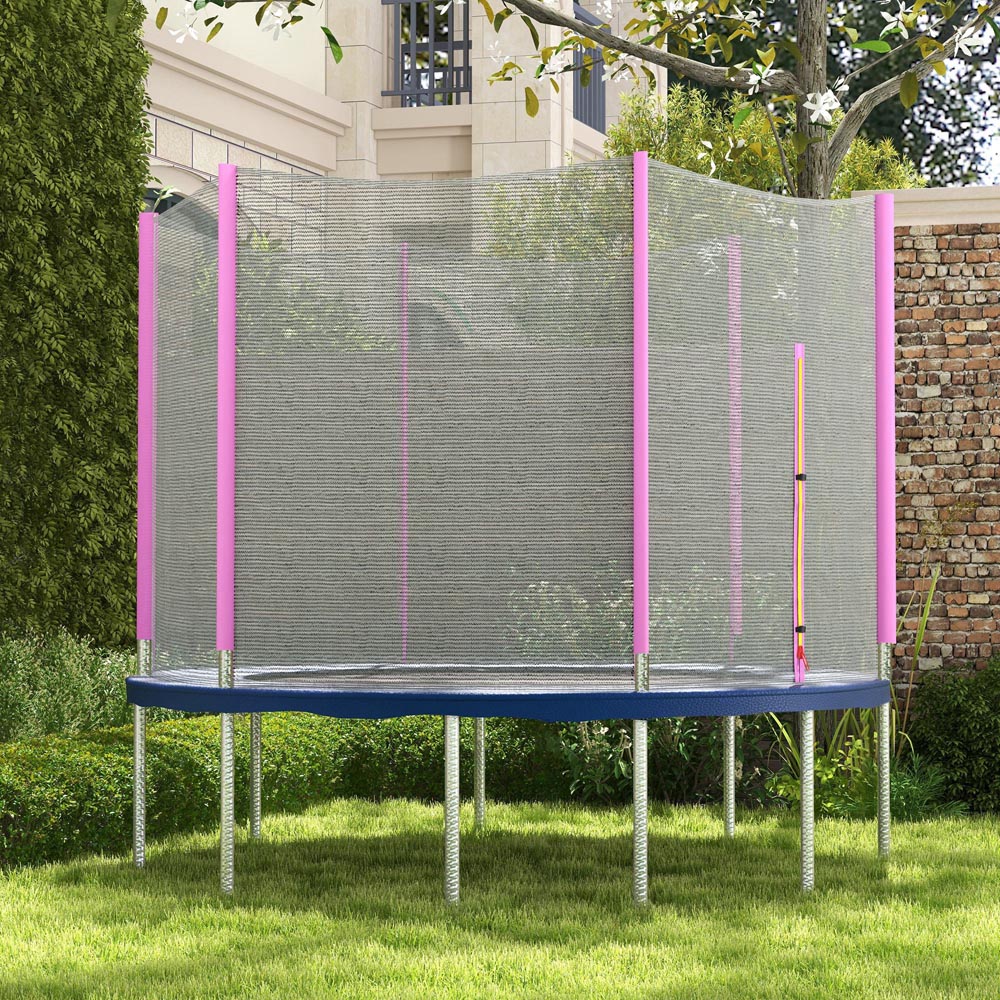 SPORTNOW 8ft Pink Trampoline Replacement Safety Net with Zipped Door Image 2