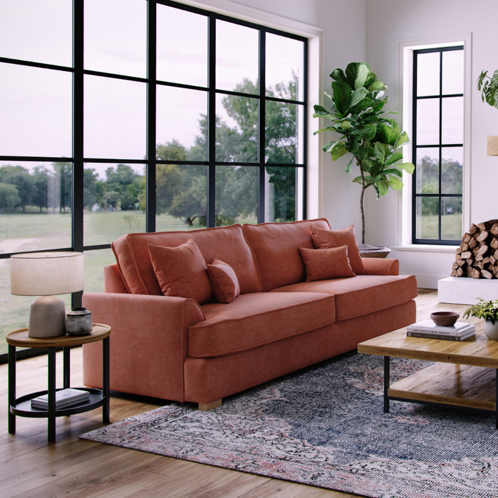 Alba City 4 Seater Ruby Fabric Sofa Image 5
