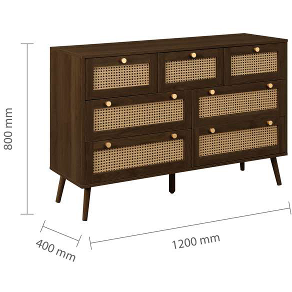 Croxley 7 Drawer Rattan Chest of Drawers Image 9