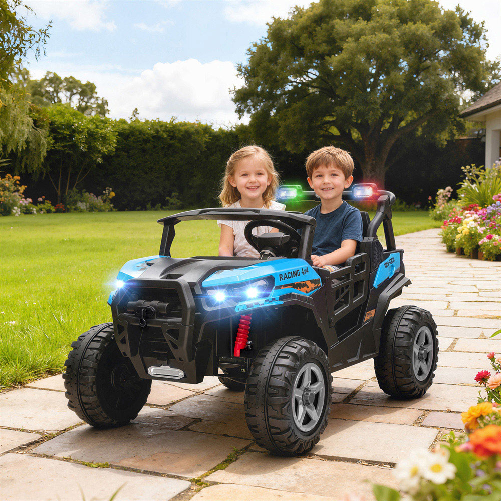 Tommy Toys 2 Seater Kids Blue Ride On Electric Truck with Remote 24V Image 2
