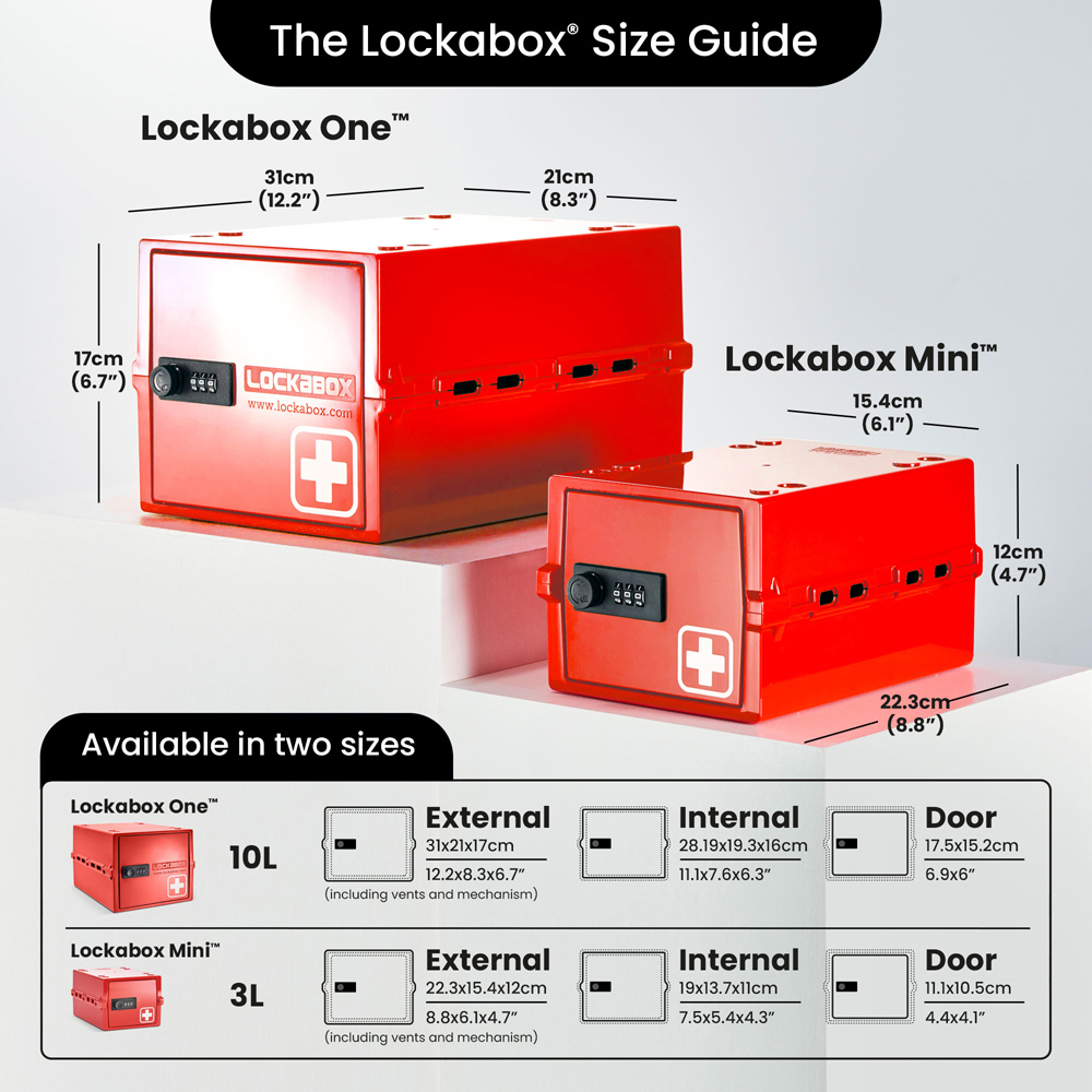 Lockabox 3L Medi Red Lockable Mini Storage Box Image 5