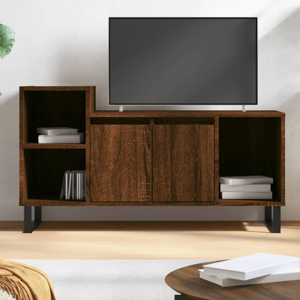 vidaXL 2 Door 3 Shelf Brown Oak TV Cabinet Image 1