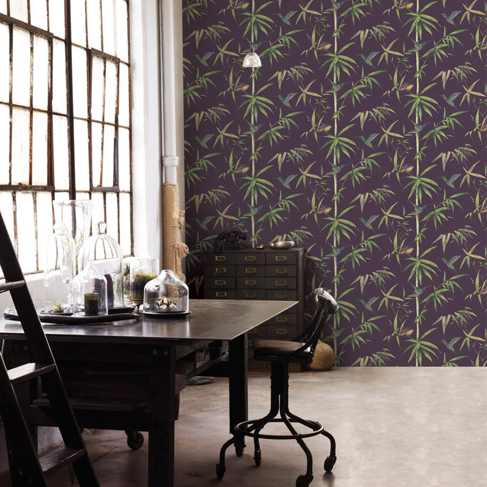 Galerie Global Fusion Hummingbird Purple Wallpaper Image 2