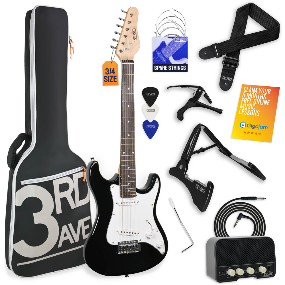 3rd Avenue Black 3/4 Size Electric Set Image 1