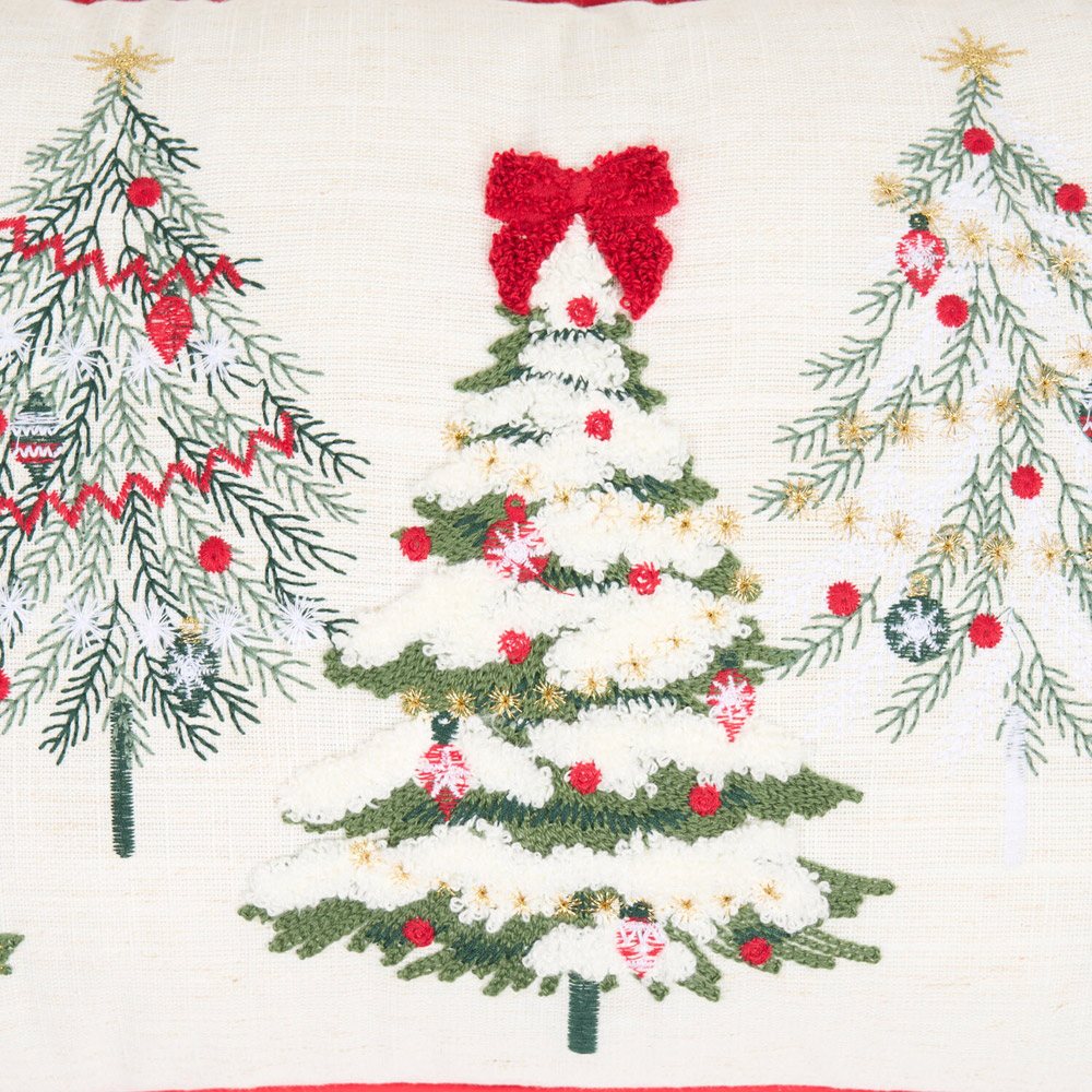 Bow Christmas Trees Cushion Image 2