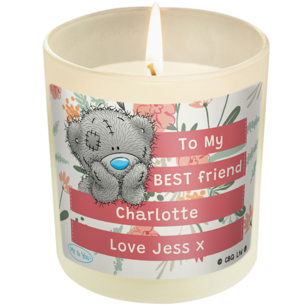 Personalised Memento Personalised Me To You Floral Scented Jar Candle Image 1