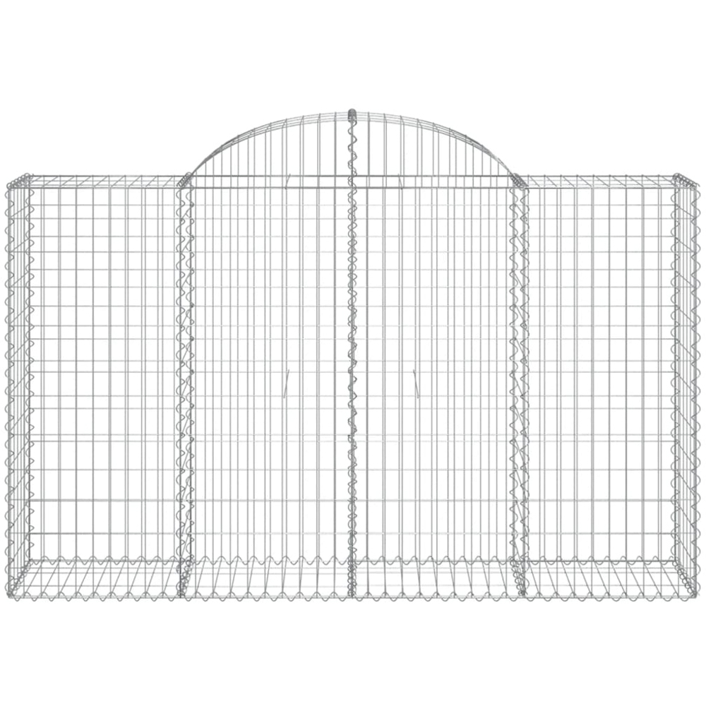 vidaXL Silver Galvanised Iron Arched Gabion Basket 120/140 x 50 x 200cm 12 Pack Image 2
