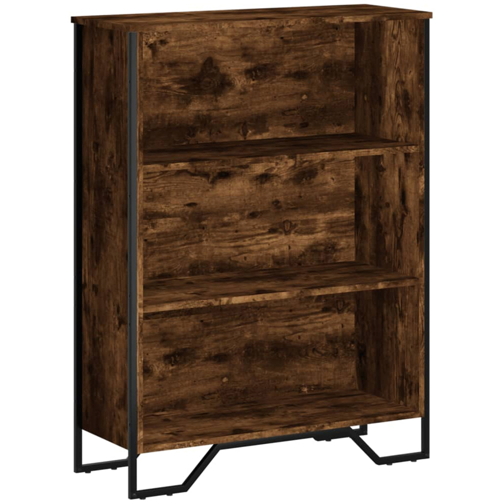 vidaXL 3 Shelf Smoked Oak Bookcase Image 2