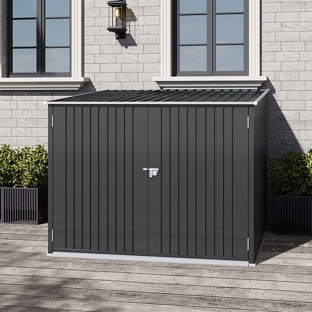 Living and Home 6.4 x 6.7ft Galvanised Steel Bicycle Storage Shed Image 8