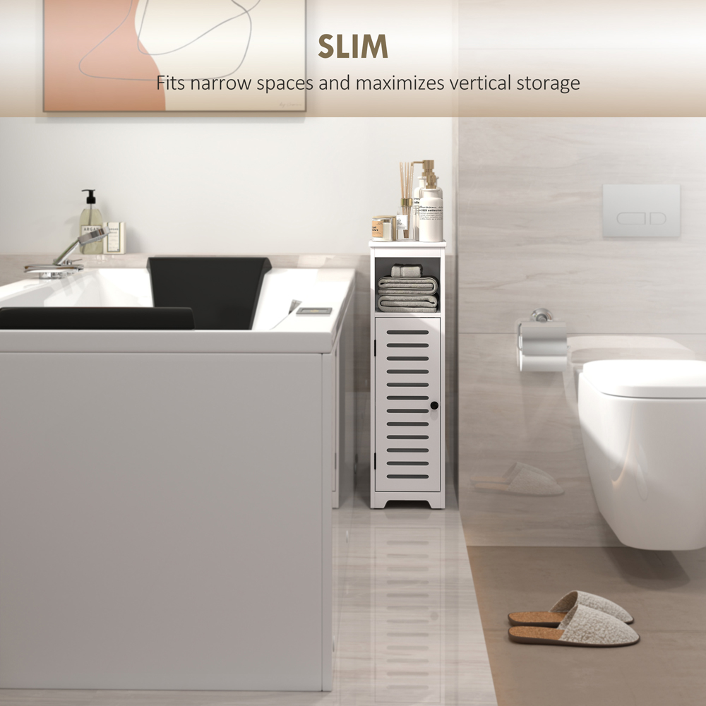 Portland Single Door Single Shelf White Bathroom Cabinet Image 7