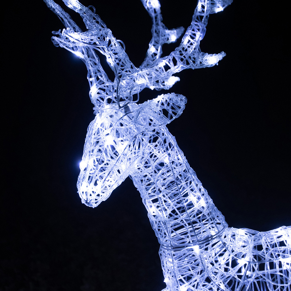 The Christmas Centre 200 LED Soft Acrylic Light-Up Stag Reindeer 4.4ft Image 4