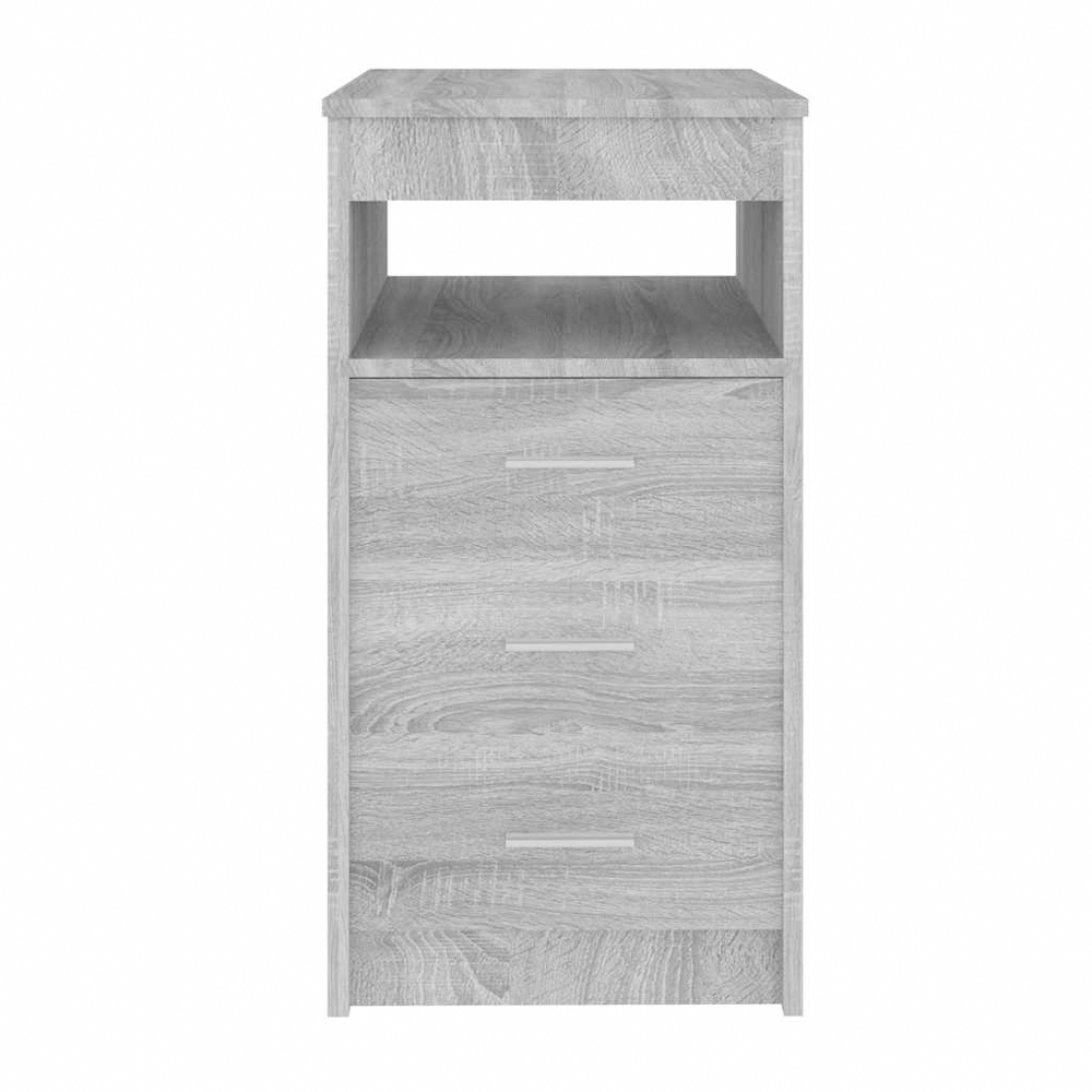 vidaXL 3 Drawer Single Shelf Grey Sonoma Storage Cabinet Image 4
