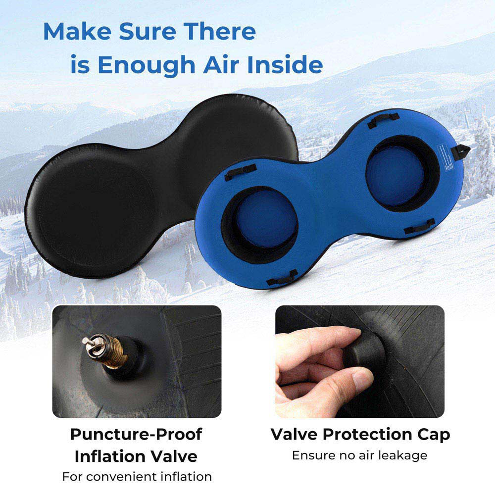 Costway 2 Person Blue Inflatable Snow Tube Image 5