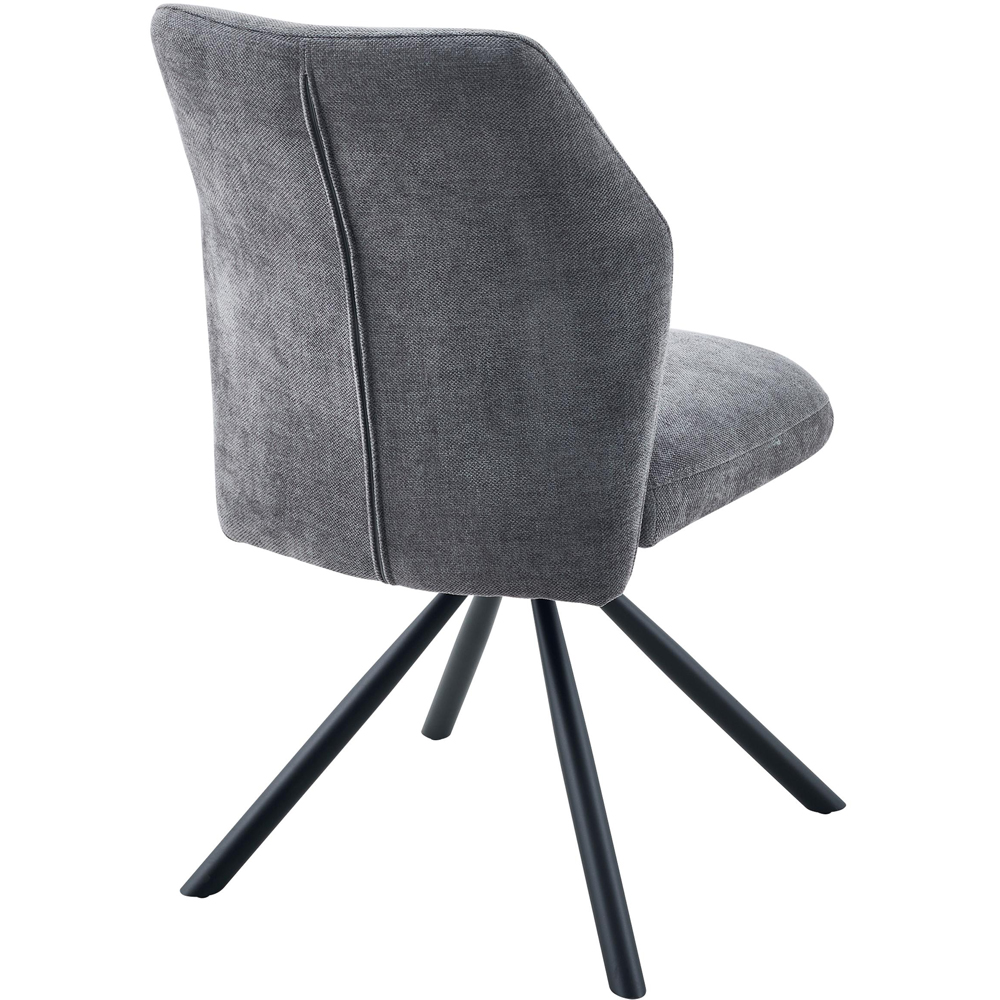 wilko Marlow Charcoal Ribbed Swivel Dining Chair Image 4