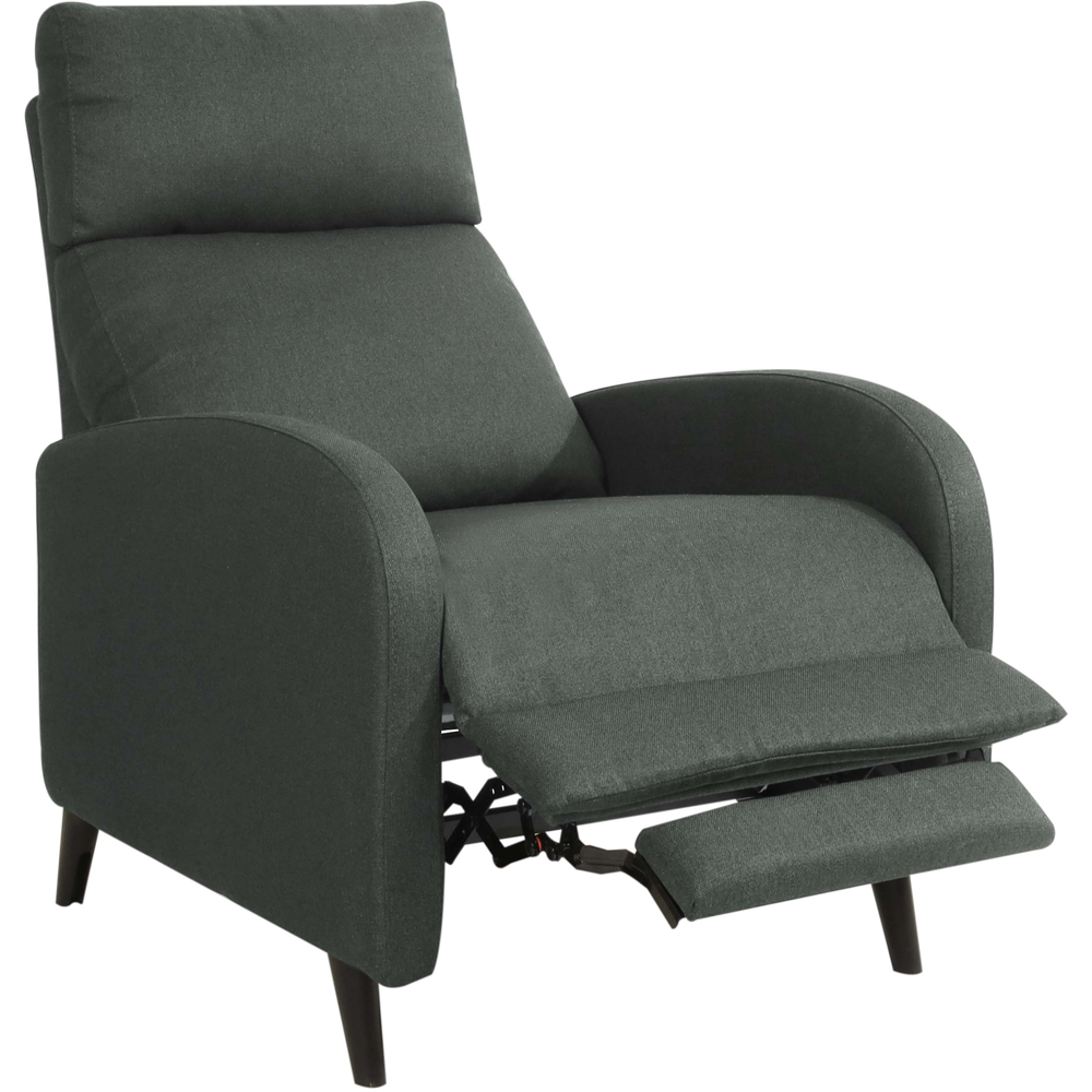 Brooklyn Dark Grey Linen Upholstered Manual Recliner Chair Image 2